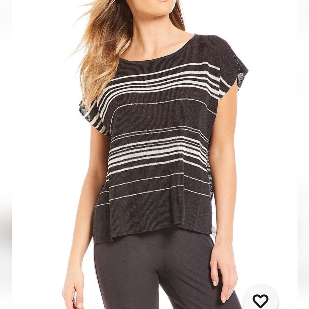 Eileen Fisher Italian Yarn Knit Sleeveless High-Low Tunic Top Women's Sm…